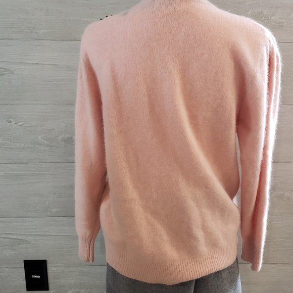 Perfect Vintage Carducci Embellished Lambswool/Angora Pink Sweater (M) - Picture 7 of 10